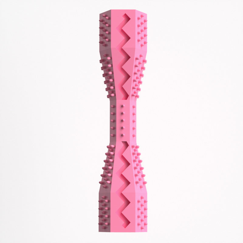 2-Pack Rose red Hexagonal Pet Chew Toy - Durable Rubber Dog & Cat Teething Stick for Dental Care, Biting V888-ELOSUNG43679