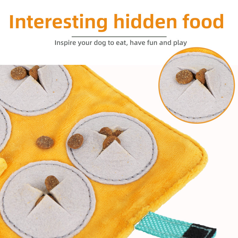 Interactive Dog Toy with Sound & Food Hiding Pockets - Foldable Plush Puzzle for Mental Stimulation, Slow V888-ELOSUNG43682