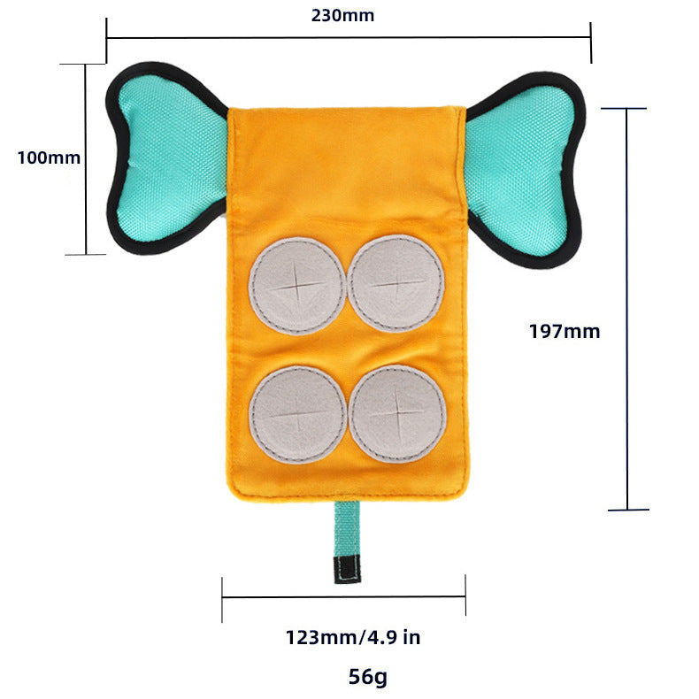 Interactive Dog Toy with Sound & Food Hiding Pockets - Foldable Plush Puzzle for Mental Stimulation, Slow V888-ELOSUNG43682