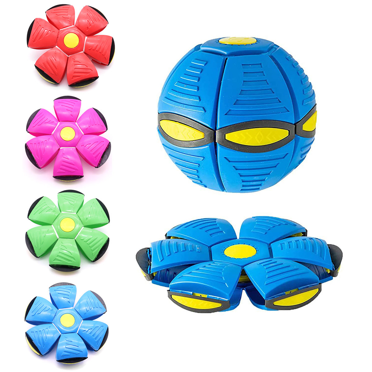 Rose red Transformable Dog Toy - Dual-Mode Bouncing Ball & Flying Disc for Interactive Play, Durable Chewing, V888-ELOSUNG43686