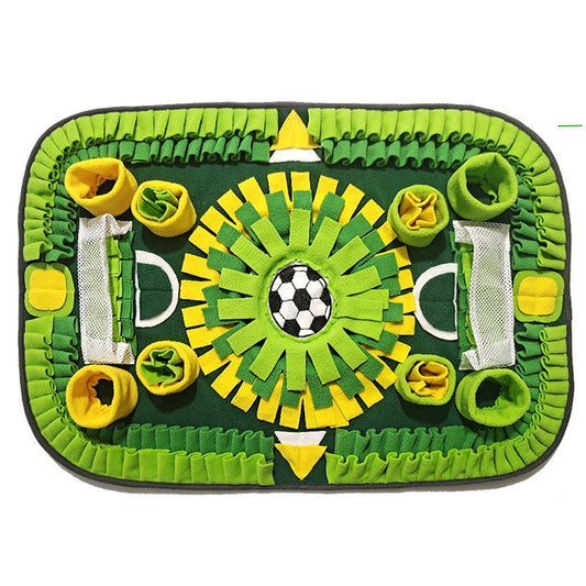 Interactive Dog & Cat Snuffle Mat - Football Field Design Puzzle Feeding Mat for Mental Stimulation, Slow V888-ELOSUNG43687
