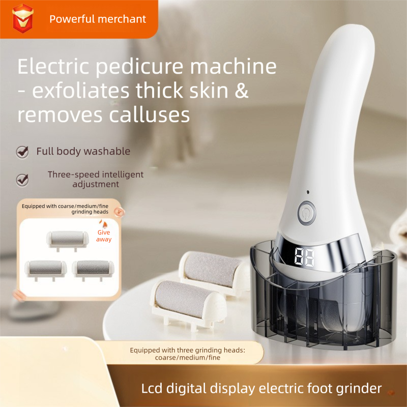 Electric Foot File with 3-Speed Adjustable Motor - Waterproof Callus Remover for Smooth, Soft Feet with LED V888-ELOSUNG43702