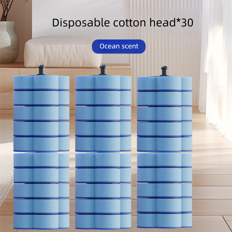 Disposable Toilet Brush Refills - 30-Pack Replacement Heads with Built-in Cleaning Solution, Odor-Resistant & V888-ELOSUNG43708