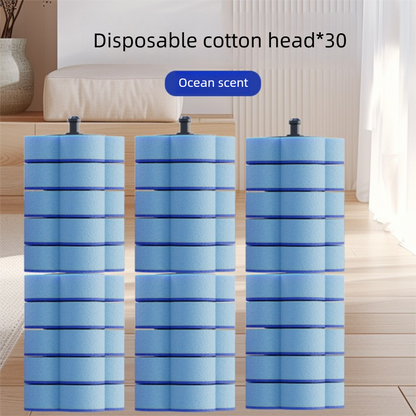 Disposable Toilet Brush Refills - 30-Pack Replacement Heads with Built-in Cleaning Solution, Odor-Resistant & V888-ELOSUNG43708
