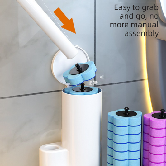Disposable Toilet Brush Refills - 30-Pack Replacement Heads with Built-in Cleaning Solution, Odor-Resistant & V888-ELOSUNG43708