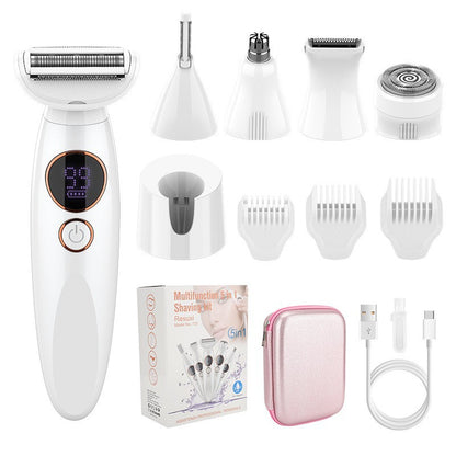 White 5-in-1 Women's Hair Removal Epilator - Multi-Function Body Grooming Kit with Waterproof Design, LED V888-ELOSUNG43709
