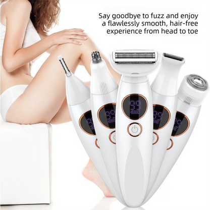 Purple 5-in-1 Women's Hair Removal Epilator - Multi-Function Body Grooming Kit with Waterproof Design, LED V888-ELOSUNG43710