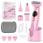Pink 5-in-1 Women's Hair Removal Epilator - Multi-Function Body Grooming Kit with Waterproof Design, LED V888-ELOSUNG43711
