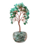 Green Natural Crystal Tree Ornament - Handmade Miniature Decorative Tree with Glass Base for Home, Office & V888-ELOSUNG43714