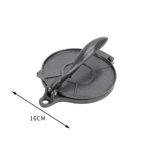Black Manual Dough Press - Aluminum Alloy Cake & Tortilla Press for Homemade Baking and Cooking(16cm) V888-ELOSUNG43732