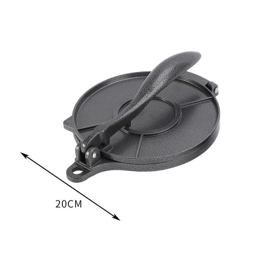 Black Manual Dough Press - Aluminum Alloy Cake & Tortilla Press for Homemade Baking and Cooking(20cm) V888-ELOSUNG43735