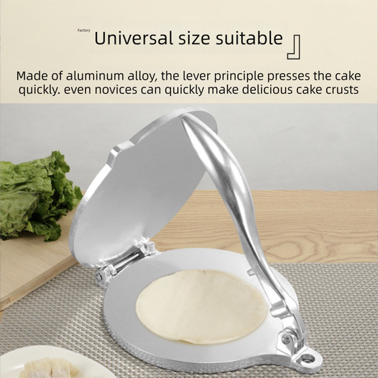 Black Manual Dough Press - Aluminum Alloy Cake & Tortilla Press for Homemade Baking and Cooking(20cm) V888-ELOSUNG43735