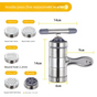 Manual Stainless Steel Noodle Maker with Interchangeable Dies for Homemade Egg Noodles Flatbread and Dumpling V888-ELOSUNG43737