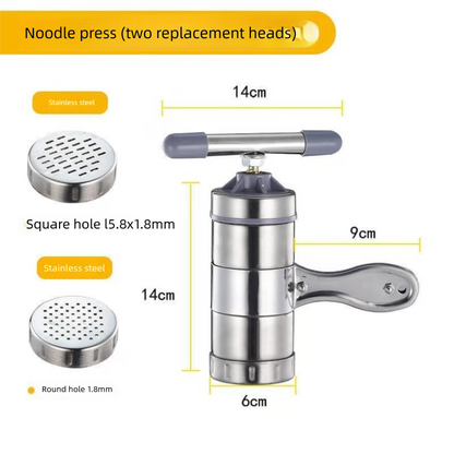 Manual Stainless Steel Noodle Maker with Interchangeable Dies for Homemade Egg Noodles Flatbread and Dumpling V888-ELOSUNG43738