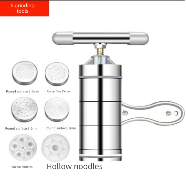 Manual Stainless Steel Noodle Maker with Interchangeable Dies for Homemade Egg Noodles Flatbread and Dumpling V888-ELOSUNG43739