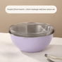 Purple Stainless Steel Mixing Bowl Set with Colander - Double-Layer Kitchen Basin for Salad, Washing, Mixing V888-ELOSUNG43748