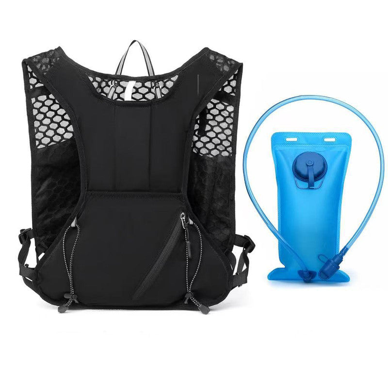 Black Lightweight Hydration Backpack with 2L Water Bladder Compartment - Ideal for Running, Cycling, Hiking, V888-ELOSUNG43764