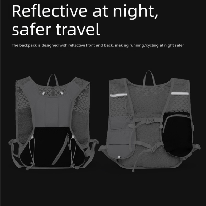 Black Lightweight Hydration Backpack with 2L Water Bladder Compartment - Ideal for Running, Cycling, Hiking, V888-ELOSUNG43764