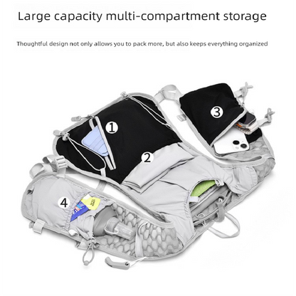 Black Lightweight Hydration Backpack with 2L Water Bladder Compartment - Ideal for Running, Cycling, Hiking, V888-ELOSUNG43764