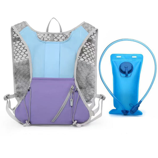 Blue and purple Lightweight Hydration Backpack with 2L Water Bladder Compartment - Ideal for Running, V888-ELOSUNG43767