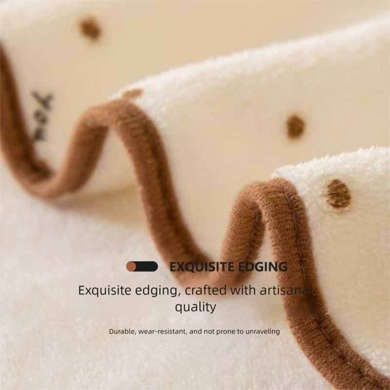 5-Pack Coffee color Soft Absorbent Face Towels with Bear Pattern Design - Quick-Drying Plush Towel Set for V888-ELOSUNG43776