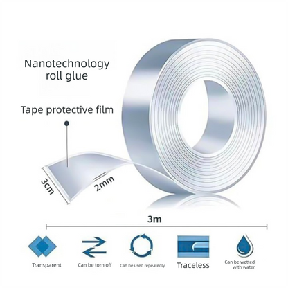 Multifunctional Reusable Nano Double-Sided Tape 2 Rolls with Dust Covers Heavy Duty Mounting Solution for V888-ELOSUNG43788
