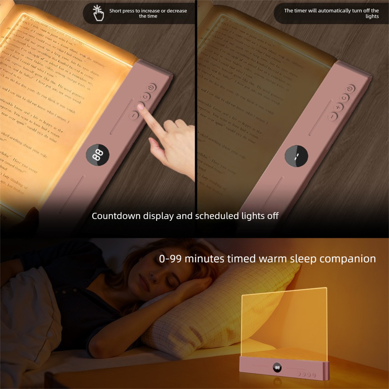 White LED Flat Panel Reading Light with 99m Timer 3 Color Modes Stepless Dimming Rechargeable Eye Protection V888-ELOSUNG43794