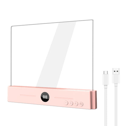 Pink LED Flat Panel Reading Light with 99m Timer 3 Color Modes Stepless Dimming Rechargeable Eye Protection V888-ELOSUNG43795