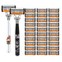 2-Pack 6-Layer Manual Razor with 30 Replacement Blades - Ultra-Close Shave for Men, Stainless Steel Handle V888-ELOSUNG43803