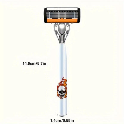 2-Pack 6-Layer Manual Razor with 60 Replacement Blades - Ultra-Close Shave for Men, Stainless Steel Handle V888-ELOSUNG43804