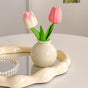 Ceramic Vase with Tulip Artificial Flowers Set - Mini Decorative Pot for Home Living Room or Desk Display V888-ELOSUNG43808