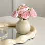 Ceramic Vase with camellia bud Artificial Flowers Set - Mini Decorative Pot for Home Living Room or Desk V888-ELOSUNG43810