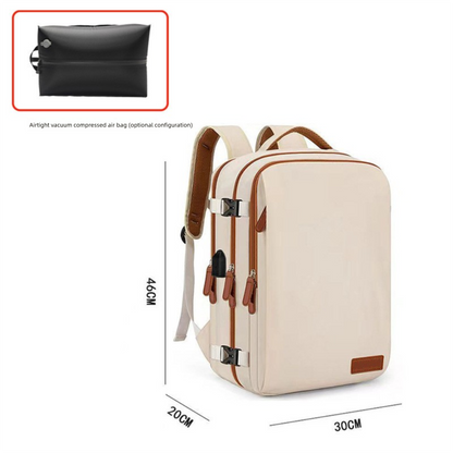 Pink Large Capacity Backpack with USB Charging Port and Waterproof Fabric for Travel Work and Daily Use V888-ELOSUNG43812