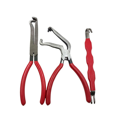 Red 3 Piece Automotive Wire Connector Removal Tool Set with Straight Bent and Dual End Pliers for Electrical V888-ELOSUNG43825