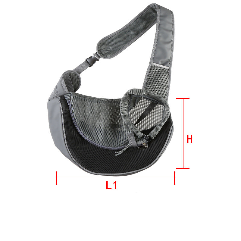 Black Portable Pet Sling Backpack for Small Dogs and Cats - Size S with Breathable Mesh Design V888-ELOSUNG43828