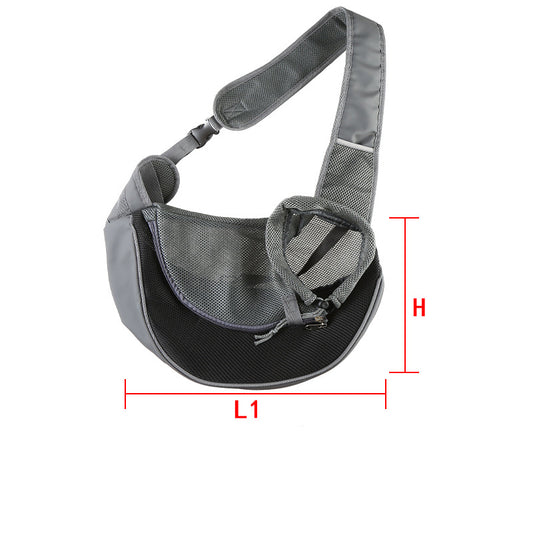Black Portable Pet Sling Backpack for Small Dogs and Cats - Size S with Breathable Mesh Design V888-ELOSUNG43828