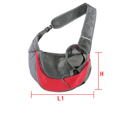 Red Portable Pet Sling Backpack for Small Dogs and Cats - Size S with Breathable Mesh Design V888-ELOSUNG43829