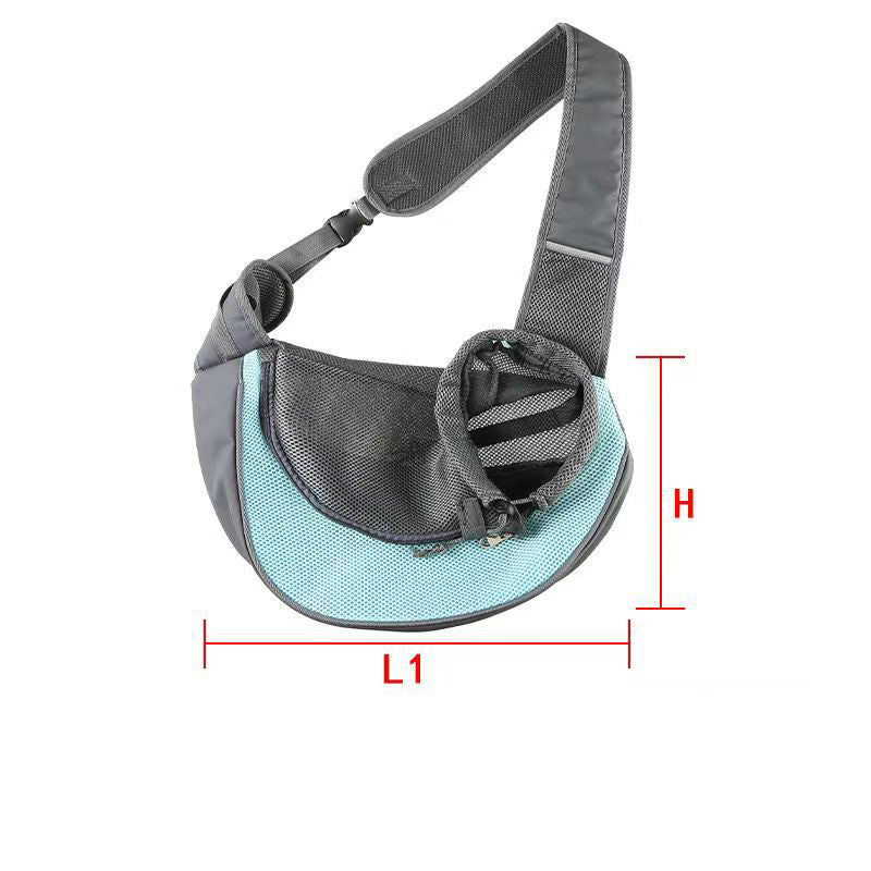 Sky blue Portable Pet Sling Backpack for Small Dogs and Cats - Size S with Breathable Mesh Design V888-ELOSUNG43830