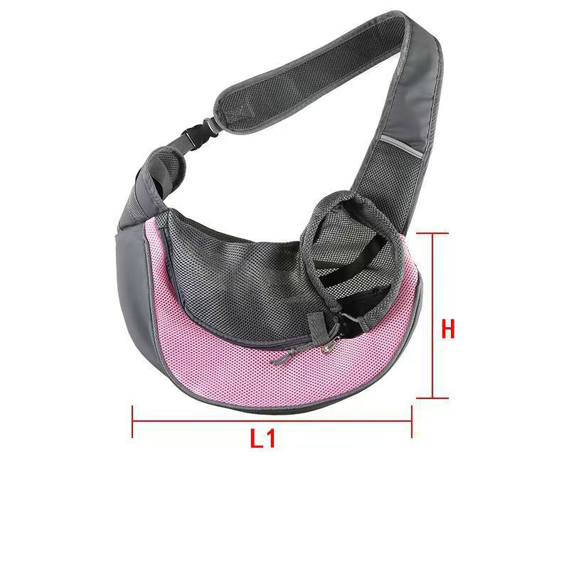 Pink Portable Pet Sling Backpack for Small Dogs and Cats - Size S with Breathable Mesh Design V888-ELOSUNG43831