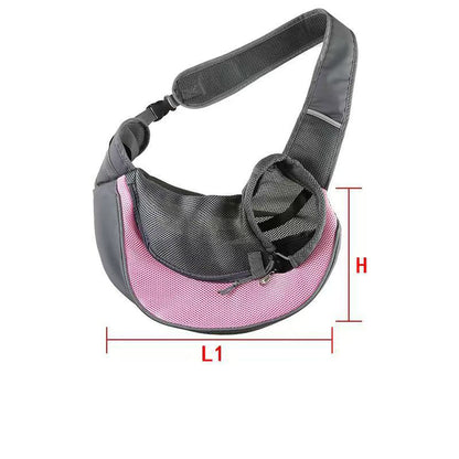 Pink Portable Pet Sling Backpack for Small Dogs and Cats - Size S with Breathable Mesh Design V888-ELOSUNG43831