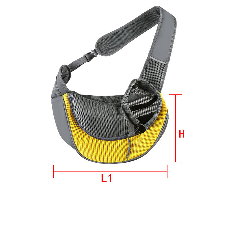 Yellow Portable Pet Sling Backpack for Small Dogs and Cats - Size S with Breathable Mesh Design V888-ELOSUNG43832