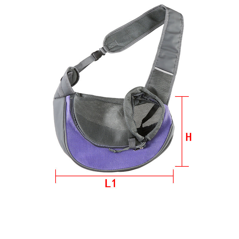 Purple Portable Pet Sling Backpack for Small Dogs and Cats - Size S with Breathable Mesh Design V888-ELOSUNG43833