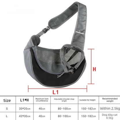 Purple Portable Pet Sling Backpack for Small Dogs and Cats - Size S with Breathable Mesh Design V888-ELOSUNG43833