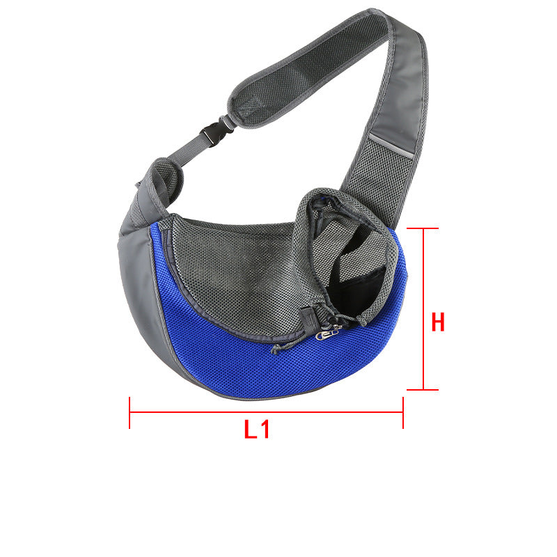 Blue Portable Pet Sling Backpack for Small Dogs and Cats - Size S with Breathable Mesh Design V888-ELOSUNG43835
