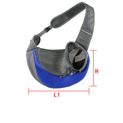 Blue Portable Pet Sling Backpack for Small Dogs and Cats - Size S with Breathable Mesh Design V888-ELOSUNG43835