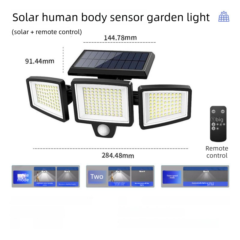 Solar Powered Motion Sensor Outdoor Light with Remote Control for Garden Garage and Front Door V888-ELOSUNG43836