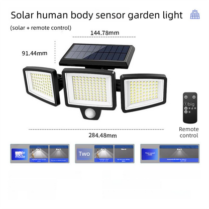 Solar Powered Motion Sensor Outdoor Light with Remote Control for Garden Garage and Front Door V888-ELOSUNG43836