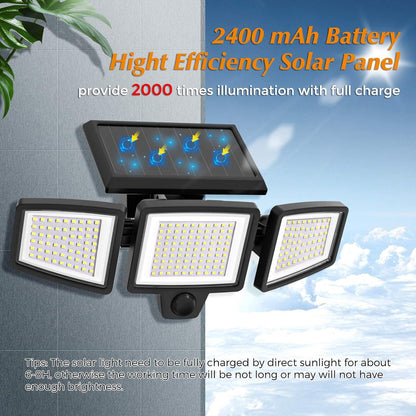 Solar Powered Motion Sensor Outdoor Light with Remote Control for Garden Garage and Front Door V888-ELOSUNG43836