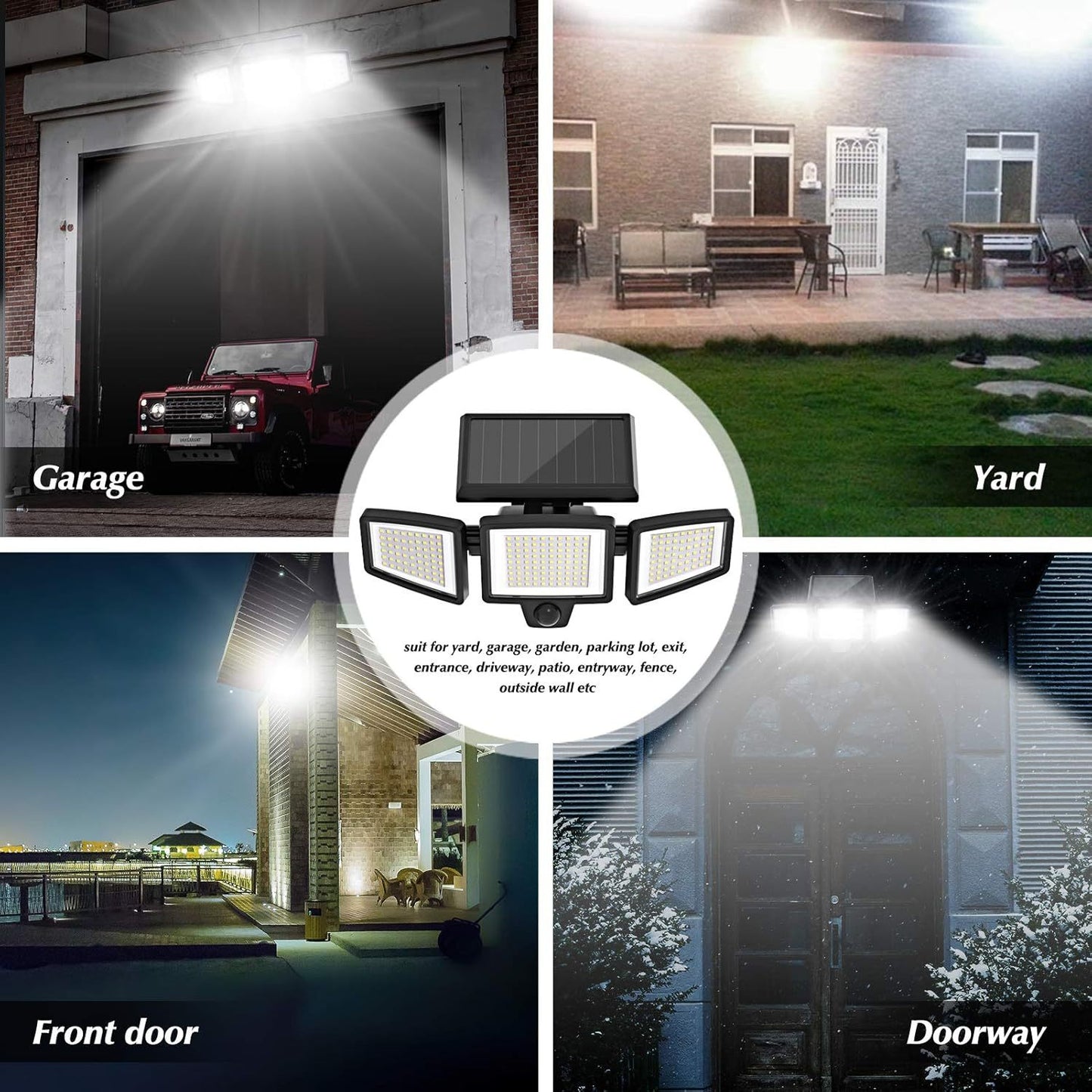 Solar Powered Motion Sensor Outdoor Light with Remote Control and ground plug for Garden Garage and Front V888-ELOSUNG43837