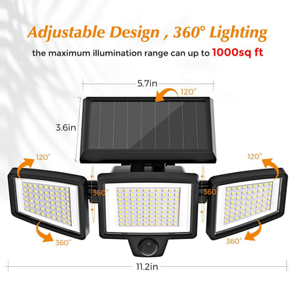 Solar Powered Motion Sensor Outdoor Light with Remote Control and ground plug for Garden Garage and Front V888-ELOSUNG43837